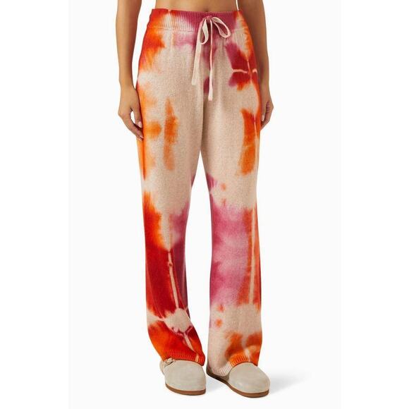 The Elder Statesman Rorshach Cashmere Lounge Pants in Hand Dyed Multi M - Picture 1 of 3